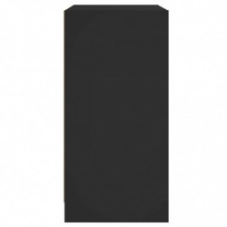 Beistellschrank mit Glastüren Schwarz 68x37x75,5 cm
