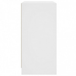 Beistellschrank mit Glastüren Weiß 68x37x75,5 cm