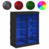 Sideboard mit LED-Leuchten Schwarz 81x37x100 cm