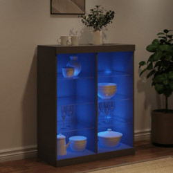 Sideboard mit LED-Leuchten Schwarz 81x37x100 cm