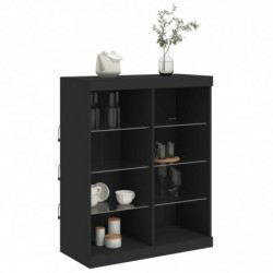 Sideboard mit LED-Leuchten Schwarz 81x37x100 cm