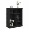 Sideboard mit LED-Leuchten Schwarz 81x37x100 cm