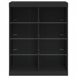 Sideboard mit LED-Leuchten Schwarz 81x37x100 cm