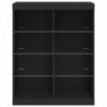 Sideboard mit LED-Leuchten Schwarz 81x37x100 cm