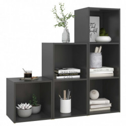 3-tlg. TV-Schrank-Set Grau Holzwerkstoff