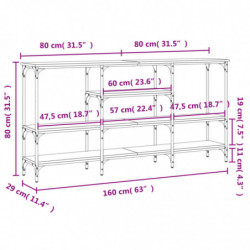 Konsolentisch Braun Eichen-Optik 160x29x80 cm Holzwerkstoff