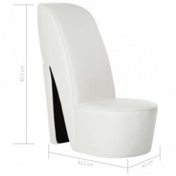 Stuhl in Stöckelschuh-Form Weiß Kunstleder