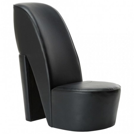 Stuhl in Stöckelschuh-Form Schwarz Kunstleder