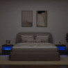 Nachttische mit LED-Leuchten 2 Stk. Schwarz 50x40x45 cm