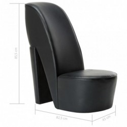 Stuhl in Stöckelschuh-Form Schwarz Kunstleder