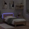 Bettgestell mit Kopfteil und LED-Leuchten Sonoma-Eiche 75x190cm