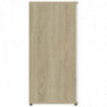 Sideboard Weiß Sonoma-Eiche 80x36x75 cm Holzwerkstoff