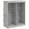 Sideboard mit LED-Leuchten Betongrau 81x37x100 cm