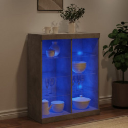 Sideboard mit LED-Leuchten Betongrau 81x37x100 cm