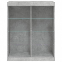 Sideboard mit LED-Leuchten Betongrau 81x37x100 cm