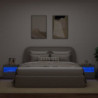 Nachttische mit LED-Leuchten 2 Stk. Grau Sonoma 50x40x45 cm