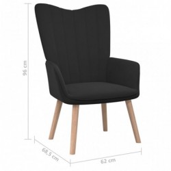 Relaxsessel mit Hocker Schwarz Samt