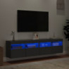 TV-Wandschränke mit LED-Leuchten 2 Stk. Schwarz 80x30x40 cm