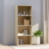 Bücherregal 4 Fächer Weiß Sonoma-Eiche 60x30x151,5Holzwerkstoff