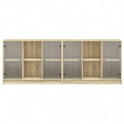 Bücherschrank mit Türen Sonoma-Eiche 204x37x75 cm Holzwerkstoff