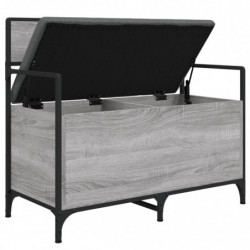Sitzbank mit Stauraum Grau Sonoma 85,5x42x73,5 cm Holzwerkstoff