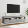 TV-Wandschränke mit LED-Leuchten 2 Stk. Grau Sonoma 80x30x40 cm