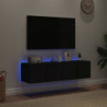 TV-Wandschränke mit LED-Leuchten 2 Stk. Schwarz 60x35x31 cm