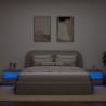 Nachttische mit LED-Leuchten 2 Stk. Betongrau 50x40x45 cm