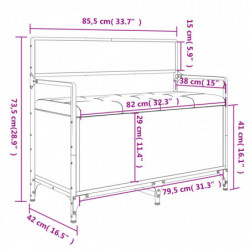 Sitzbank mit Stauraum Sonoma-Eiche 85,5x42x73,5cm Holzwerkstoff