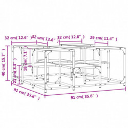 Couchtisch Schwarz 91x91x40 cm Holzwerkstoff