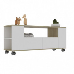 TV-Schrank Weiß Sonoma-Eiche 120x35x48 cm Holzwerkstoff