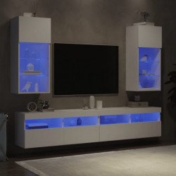 TV-Schränke mit LED-Leuchten 2 Stk. Weiß 40,5x30x90 cm