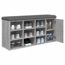 Schuhbank Grau Sonoma 102x32x50 cm Holzwerkstoff