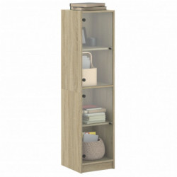 Highboard mit Glastüren Sonoma-Eiche 35x37x142 cm