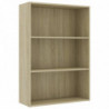 Bücherregal 3 Fächer Sonoma-Eiche 80x30x114 cm Holzwerkstoff