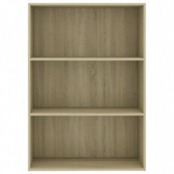 Bücherregal 3 Fächer Sonoma-Eiche 80x30x114 cm Holzwerkstoff