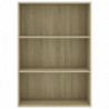 Bücherregal 3 Fächer Sonoma-Eiche 80x30x114 cm Holzwerkstoff