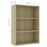 Bücherregal 3 Fächer Sonoma-Eiche 80x30x114 cm Holzwerkstoff