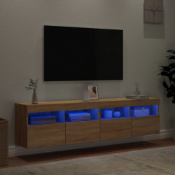 TV-Wandschränke mit LED-Leuchten 2 Stk. Sonoma-Eiche 80x30x40cm