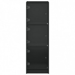 Highboard mit Glastüren Schwarz 35x37x109 cm