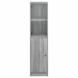 Highboard mit Glastür Grau Sonoma 35x37x142 cm