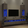 TV-Schränke mit LED-Leuchten 2 Stk. Grau Sonoma 30,5x30x102 cm