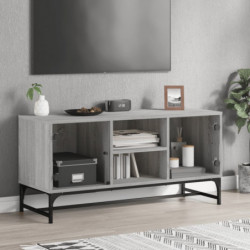 TV-Schrank mit Glastüren Grau Sonoma 102x37x50 cm