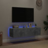 TV-Wandschränke mit LED-Leuchten 2 Stk. Betongrau 60x35x31 cm