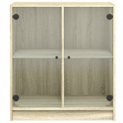 Beistellschrank mit Glastüren Sonoma-Eiche 68x37x75,5 cm