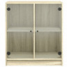 Beistellschrank mit Glastüren Sonoma-Eiche 68x37x75,5 cm