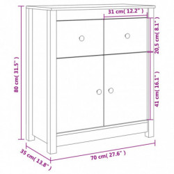 Sideboard Honigbraun 70x35x80 cm Massivholz Kiefer