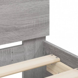 Bettgestell mit Kopfteil Grau Sonoma 90x200 cm Holzwerkstoff