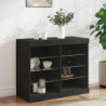 Sideboard mit LED-Leuchten Schwarz 81x37x67 cm