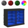 Sideboard mit LED-Leuchten Schwarz 81x37x67 cm